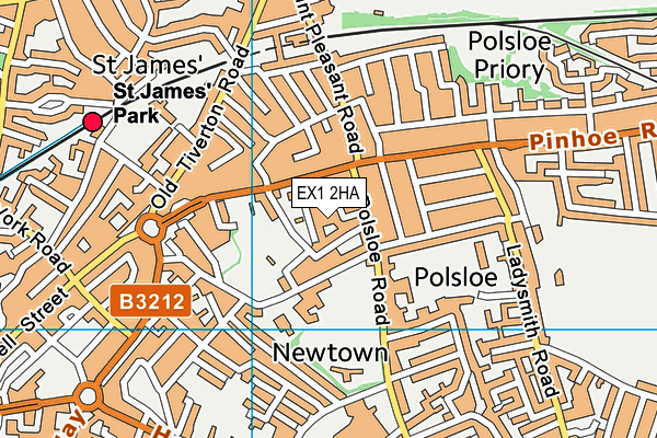 EX1 2HA map - OS VectorMap District (Ordnance Survey)