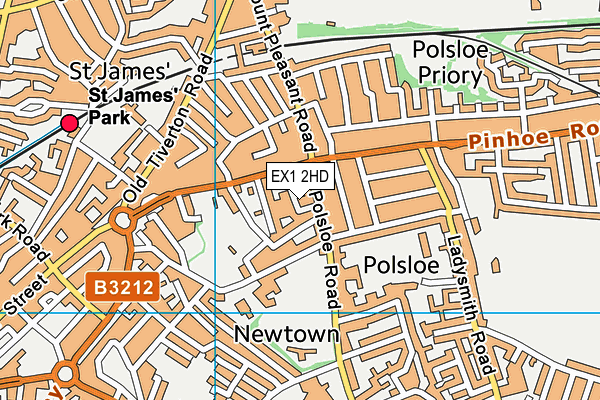 EX1 2HD map - OS VectorMap District (Ordnance Survey)