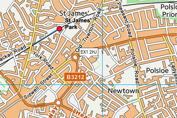 EX1 2HJ map - OS VectorMap District (Ordnance Survey)