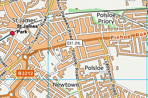 EX1 2HL map - OS VectorMap District (Ordnance Survey)