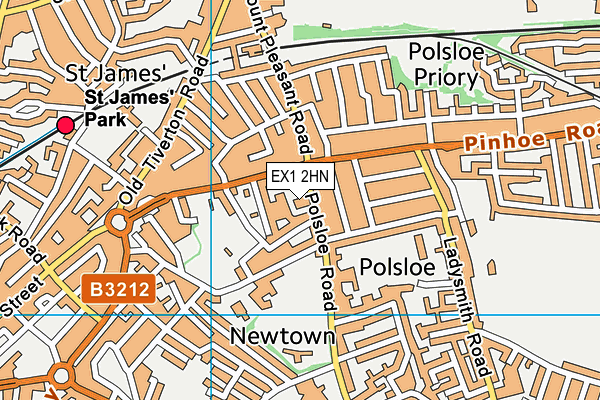 EX1 2HN map - OS VectorMap District (Ordnance Survey)