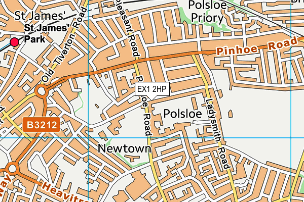 EX1 2HP map - OS VectorMap District (Ordnance Survey)