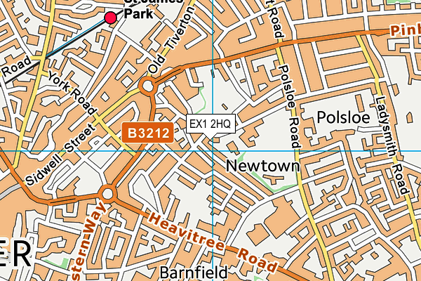 EX1 2HQ map - OS VectorMap District (Ordnance Survey)