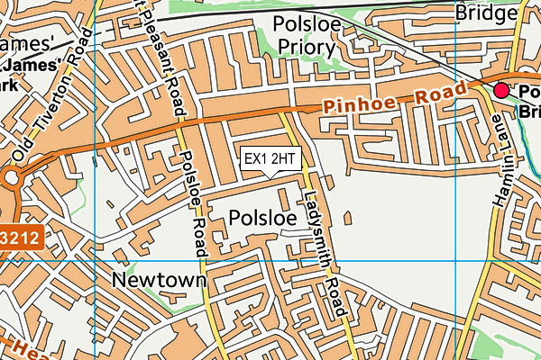 EX1 2HT map - OS VectorMap District (Ordnance Survey)