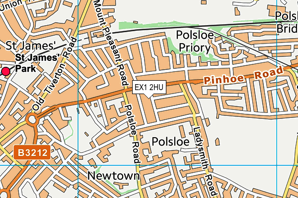 EX1 2HU map - OS VectorMap District (Ordnance Survey)