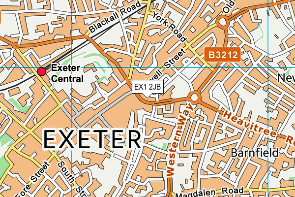 EX1 2JB map - OS VectorMap District (Ordnance Survey)