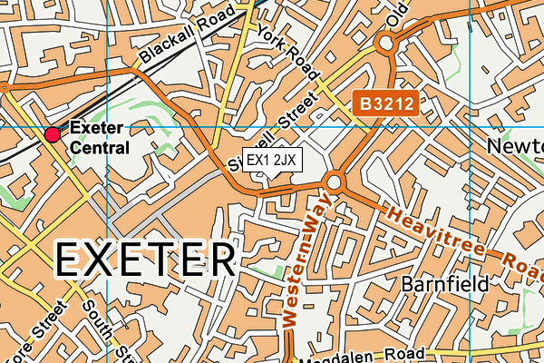 St Sidwells Point Leisure Centre map (EX1 2JX) - OS VectorMap District (Ordnance Survey)