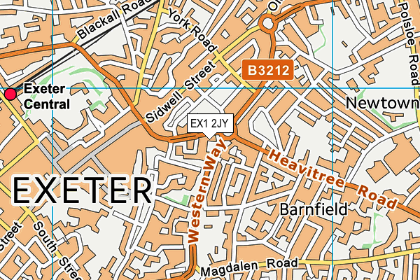 EX1 2JY map - OS VectorMap District (Ordnance Survey)