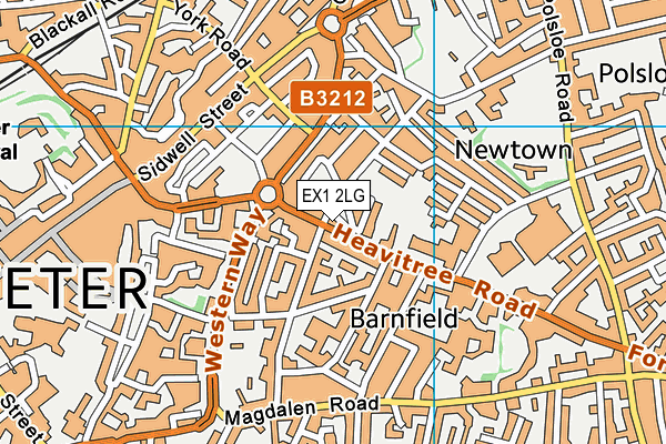 EX1 2LG map - OS VectorMap District (Ordnance Survey)