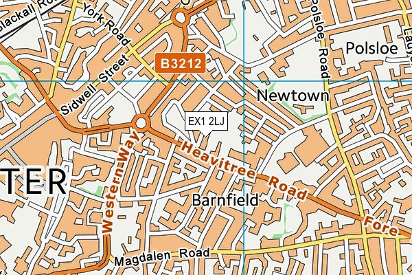 EX1 2LJ map - OS VectorMap District (Ordnance Survey)