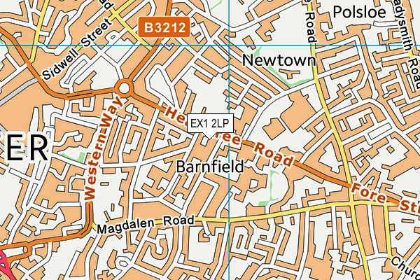 EX1 2LP map - OS VectorMap District (Ordnance Survey)