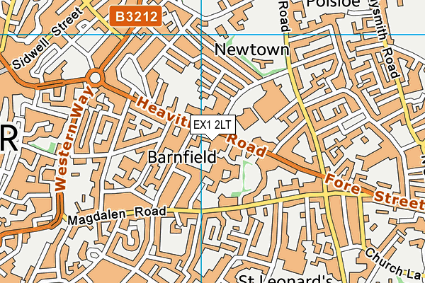 EX1 2LT map - OS VectorMap District (Ordnance Survey)