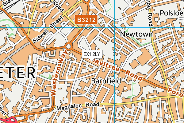 EX1 2LY map - OS VectorMap District (Ordnance Survey)