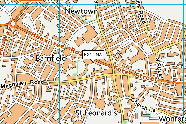 EX1 2NA map - OS VectorMap District (Ordnance Survey)
