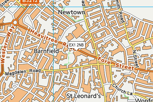 EX1 2NB map - OS VectorMap District (Ordnance Survey)