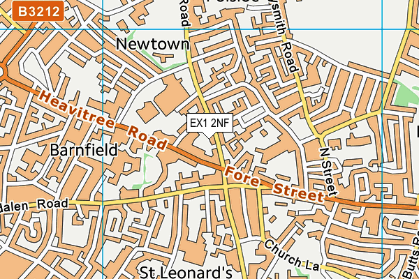 EX1 2NF map - OS VectorMap District (Ordnance Survey)