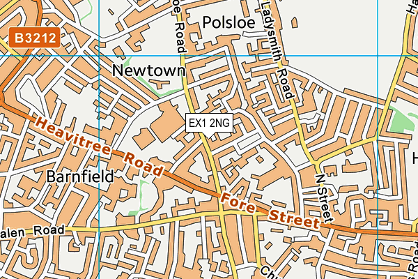 EX1 2NG map - OS VectorMap District (Ordnance Survey)