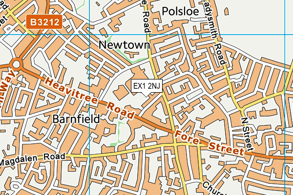 EX1 2NJ map - OS VectorMap District (Ordnance Survey)