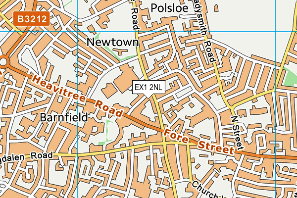 EX1 2NL map - OS VectorMap District (Ordnance Survey)