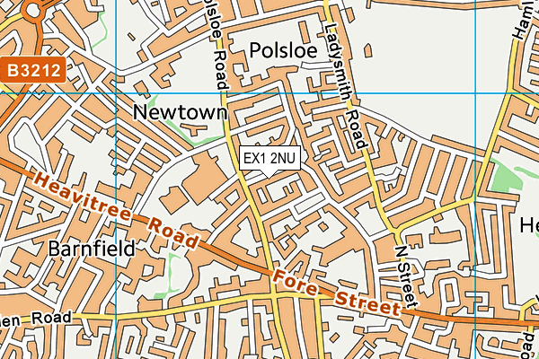 EX1 2NU map - OS VectorMap District (Ordnance Survey)