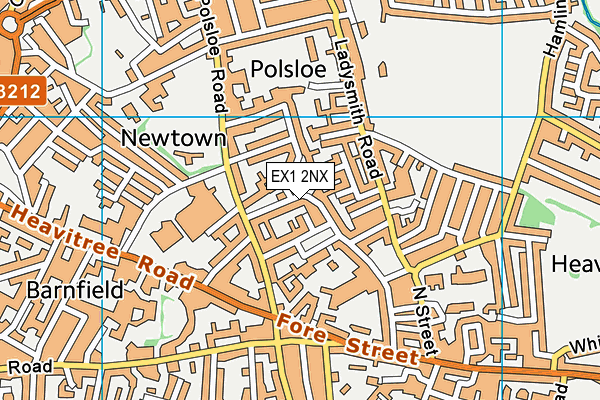 EX1 2NX map - OS VectorMap District (Ordnance Survey)