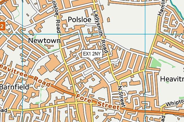 EX1 2NY map - OS VectorMap District (Ordnance Survey)