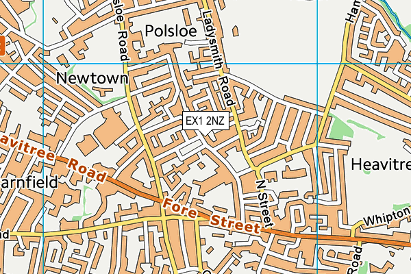 EX1 2NZ map - OS VectorMap District (Ordnance Survey)