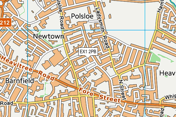 EX1 2PB map - OS VectorMap District (Ordnance Survey)