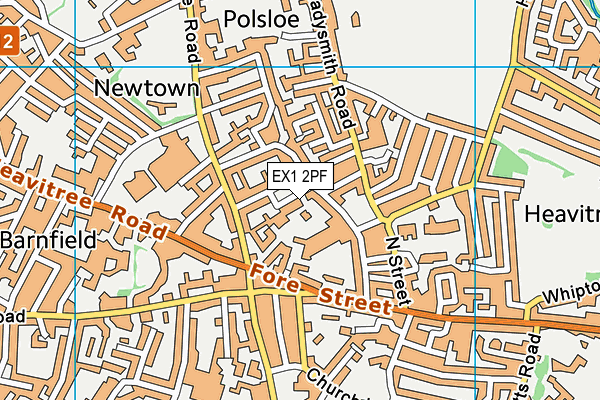 EX1 2PF map - OS VectorMap District (Ordnance Survey)