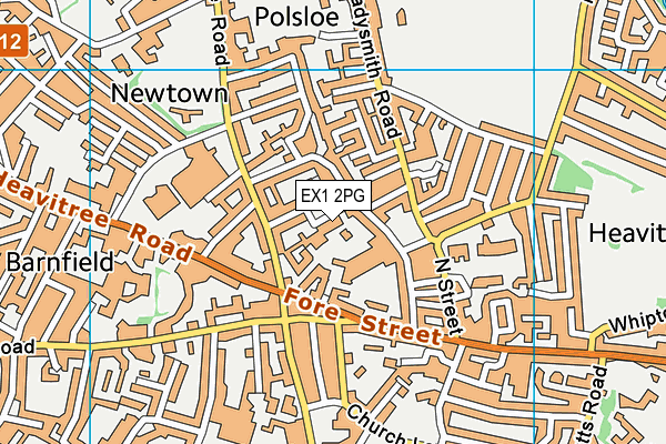 EX1 2PG map - OS VectorMap District (Ordnance Survey)
