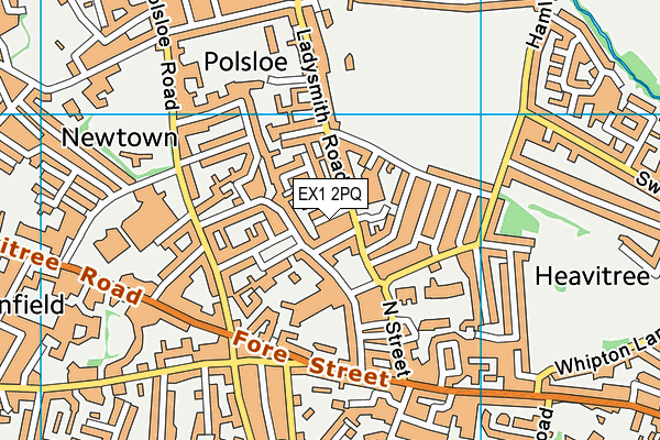 EX1 2PQ map - OS VectorMap District (Ordnance Survey)