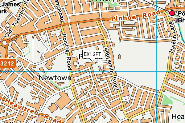 Ladysmith Junior School map (EX1 2PT) - OS VectorMap District (Ordnance Survey)