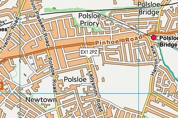 EX1 2PZ map - OS VectorMap District (Ordnance Survey)