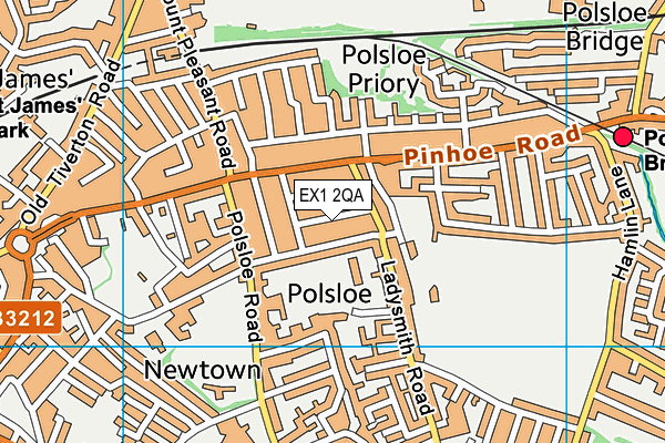 EX1 2QA map - OS VectorMap District (Ordnance Survey)