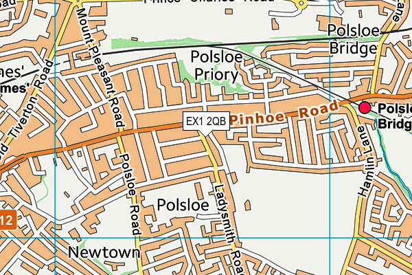 EX1 2QB map - OS VectorMap District (Ordnance Survey)