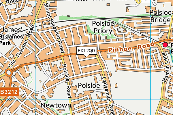 EX1 2QD map - OS VectorMap District (Ordnance Survey)