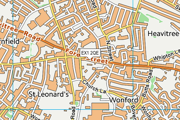 EX1 2QE map - OS VectorMap District (Ordnance Survey)