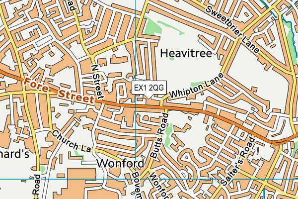 EX1 2QG map - OS VectorMap District (Ordnance Survey)