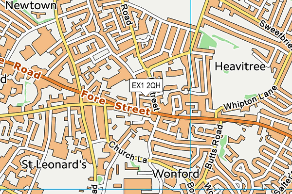 EX1 2QH map - OS VectorMap District (Ordnance Survey)