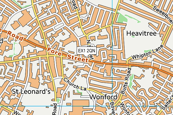 EX1 2QN map - OS VectorMap District (Ordnance Survey)