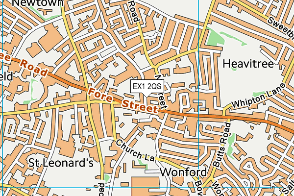 EX1 2QS map - OS VectorMap District (Ordnance Survey)