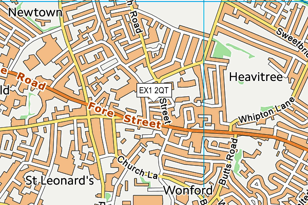 EX1 2QT map - OS VectorMap District (Ordnance Survey)