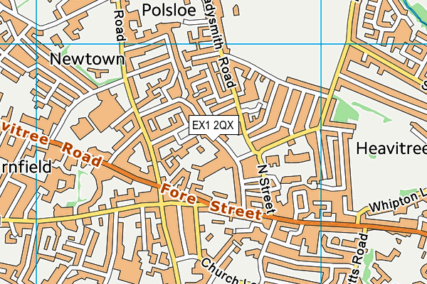 EX1 2QX map - OS VectorMap District (Ordnance Survey)