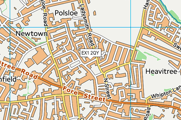 EX1 2QY map - OS VectorMap District (Ordnance Survey)