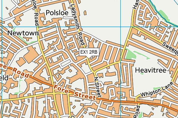 EX1 2RB map - OS VectorMap District (Ordnance Survey)