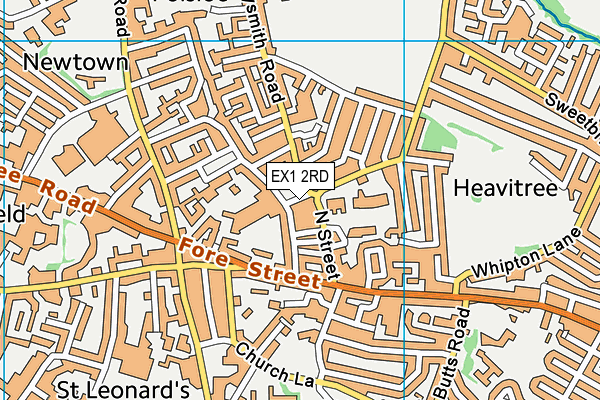 EX1 2RD map - OS VectorMap District (Ordnance Survey)