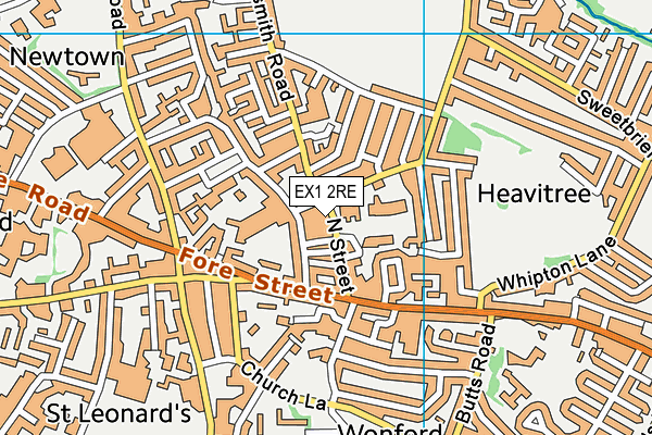 EX1 2RE map - OS VectorMap District (Ordnance Survey)