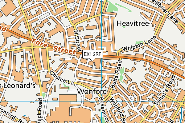 EX1 2RF map - OS VectorMap District (Ordnance Survey)