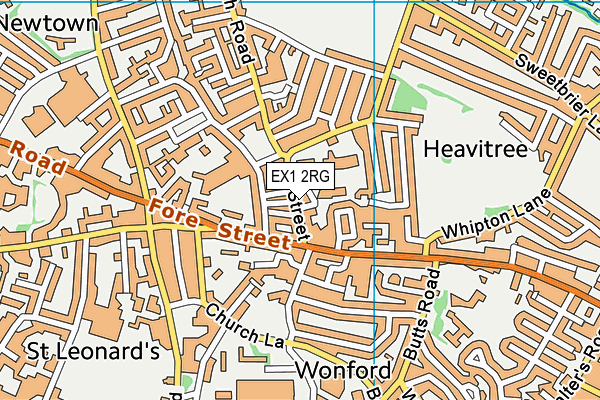 EX1 2RG map - OS VectorMap District (Ordnance Survey)