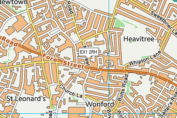 Map of HEAVITREE OSTEOPATHS LIMITED at district scale